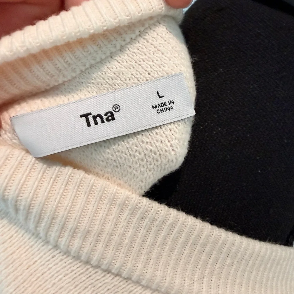 NWT Artizia Tna Moore Sweater Vest Whisper White V-Neck Cotton Knit L 83356